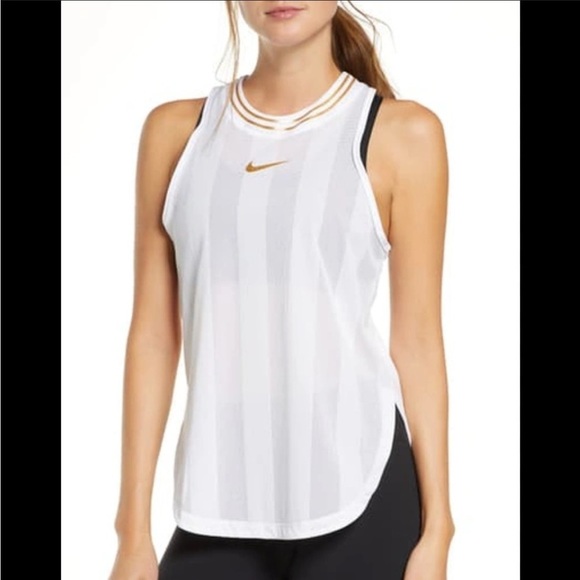 Nike Tops - Nike Glam‎ Metallic-Logo Racerback Tank Top